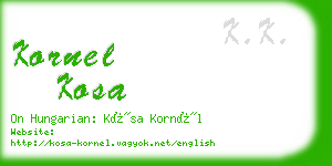 kornel kosa business card